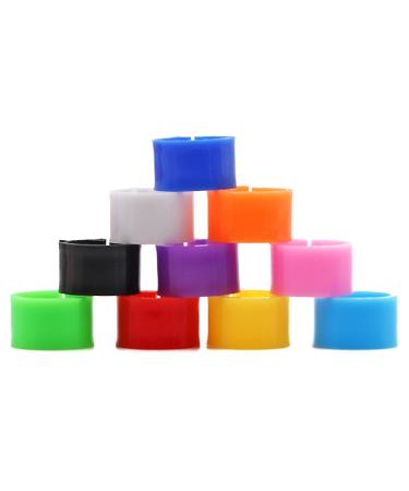 100 Pack Blank Bird Pigeon Leg Bands 8mm Leg Rings Quail Clips (Mixed Colors)