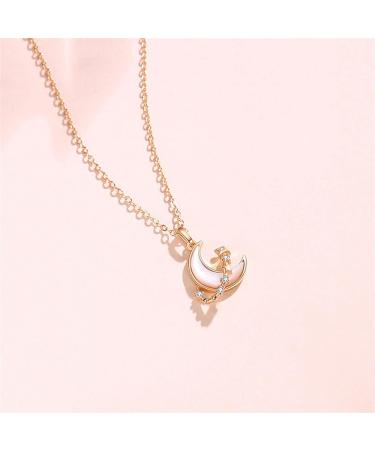 Necklace Star and Moon Surrounding Necklace New Silver Shell Clavicle Chain Fashion and Elegant Valentine's Day Gift for Girlfriend Ladies Necklace - Buy Online on GoSupps.com