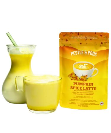 Pestle & Pods Pumpkin Spice Superfood Latte Blend - 70g 23 Servings - Vegan Sugar & Caffeine Free Unsweetened with Organic Turmeric & Ginger - Natural & Healthy Fall Beverage