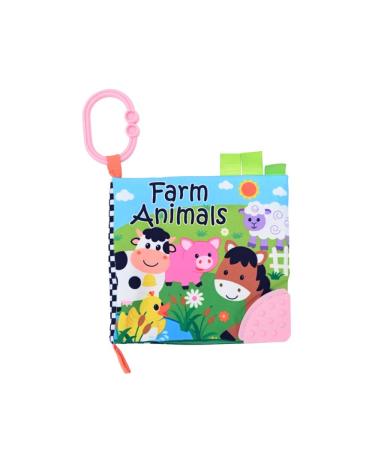 Lorelli Baby Cloth Book with Teething Ring - Colorful Multi-Colored Farm Animals for Infants | Educational Soft Textbook - Buy Online on GoSupps.com