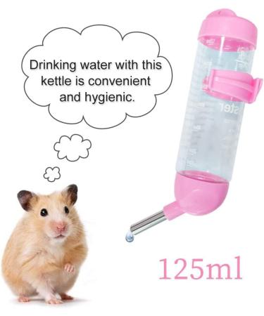 Andiker Hamster Dispenser Bottle No Drip Plastic Hanging Water Bottle Automatic Water Bottle Dispenser Cage Bowl with 2 Rolling Balls for Rabbit Guinea Pig Rat Gerbil Chinchilla (125ml pink) - Buy Online on GoSupps.com