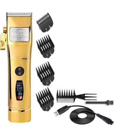 Professional Hair Clipper Adjustable Fading Blending Hairdressing Hair Clipper Men Professional Hair Trimmer Electric Beard Hair Cutting Tool(Gold)