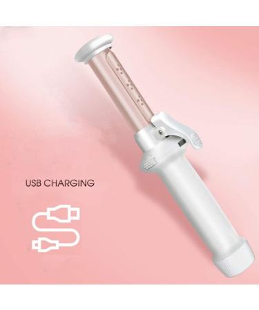 Mini Cordless Curling Iron - 30W 2-in-1 USB Rechargeable Hair Curler & Straightener for Travel - Ceramic Wet & Dry Use (White - Buy Online on GoSupps.com