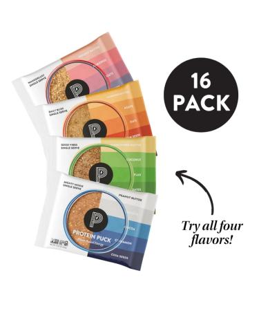 Protein Puck Plant Based Bars | Snacks with Vegan Protein | 16 Count | 2.25 oz Single Serve | Gluten Free, Non Dairy, Kosher Certified Non GMO Premium Healthy Bars | Variety Pack - Buy Online on GoSupps.com