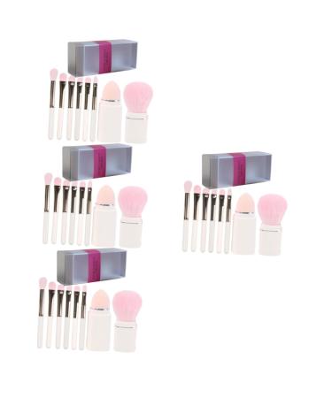 FRCOLOR 4 Sets Makeup Brush Set Makeup Sponges Supple Makeup Brush Make up Brush Makeup Brush Kit Make up Sponges Eyeshadow Makeup Brush Makeup Tool Suite Retractable Travel White Plastic