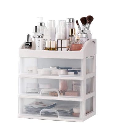 PTBSZCWY Makeup Organizer with 3 Drawers, Cosmetic Display Cases, Makeup Storage Box (3 Drawers)