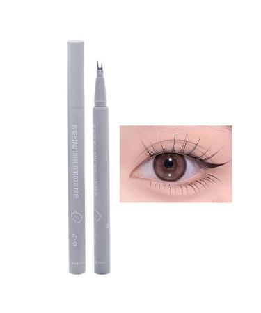 Double Tip Lower Eyelash Pen Waterproof Liquid Eyeliner Eyelash Pencil Ultra Fine Tip SmudgeProof Eyeliner Long Lasting Multifunctional Makeup Pen for Lower Eyelashes Eyebrows Decorhome GrayBlack