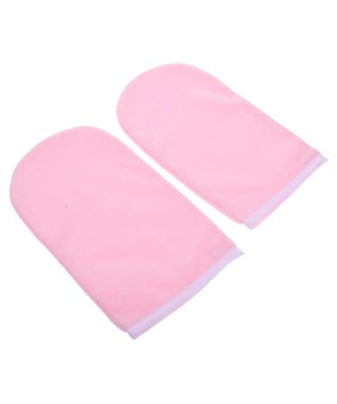 Mitaines Hydratantes en Paraffine pour Mains 25x15 Cm Tissu Doux Spa Soins Mains Femmes Bain Paraffine Bord Blanc Rose