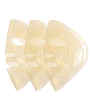 Ipetboom 3 pi ces Masques Silicone R utilisables Couvre-visage Hydratants Pliables Pratiques pour Soins Peau Femmes