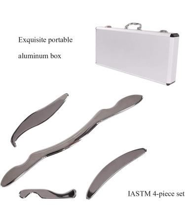 Cza Professional Gua Sha Massage Set - 4pcs IASTM Tool Kit for Myofascial Physiotherapy | Stainless Steel Soft Tissue Mobilization & Muscle Relaxation - Buy Online on GoSupps.com