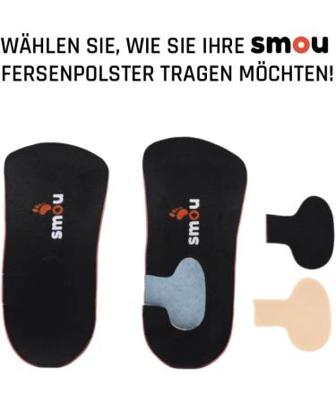 Smou Heel Plantar Fasciitis Insoles | Orthopedic Heel Cushions for Men & Women | Pain Relief for Heel Spur Flat & Hollow Feet (EU Size 39-41) - Buy Online on GoSupps.com