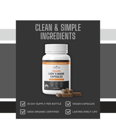 Organic Lion s Mane Mushroom Extract Capsules 100% Pure Mushroom Extract Natural Brain & Focus Support Vegan Superfood Supplement Non-GMO Gluten-Free No Additives 60 Capsules per Bottle - Buy Online on GoSupps.com