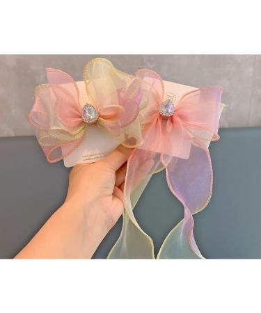 FEIFEI'S BOW Baby Girls Princess Chiffon Diamond Crown Unicorn Hair Clip | Multi Colour Toddler Party Dress Costume Bow - Buy Online on GoSupps.com