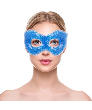 NEWGO Cooling Eye Mask for Puffy Eyes Hot Cold Therapy Gel Eye Mask with Lemon Scent Relief for Swollen Eyes Dark Circles Stress Migraine Headaches Sinus Pain - Blue