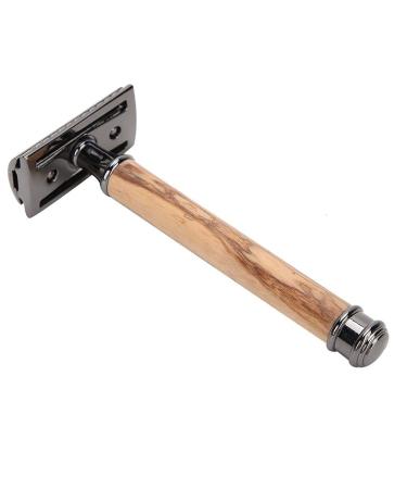 Wooden Manual Razor - Non-Slip Portable Double-Sided Shaving for Beard & Armpit Hair (11.5x4.4cm Black) - International Shipping Available - Buy Online on GoSupps.com