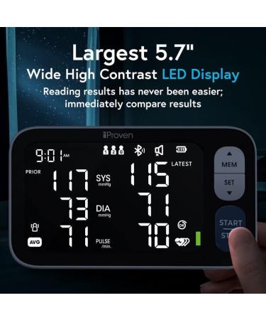 iProven 2023 Smart Upper Arm Blood Pressure Monitor - 500 Memory Sets - Large Adjustable Cuff - Backlit Display - Bluetooth App - Home Use - Buy Online on GoSupps.com