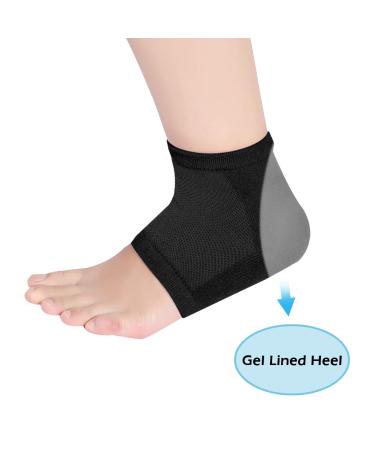 Gel Heel Stockings - Soft Heel Spur Bandage for Pain Relief | Comfy Compression Socks for Men & Women (Black) - Buy Online on GoSupps.com