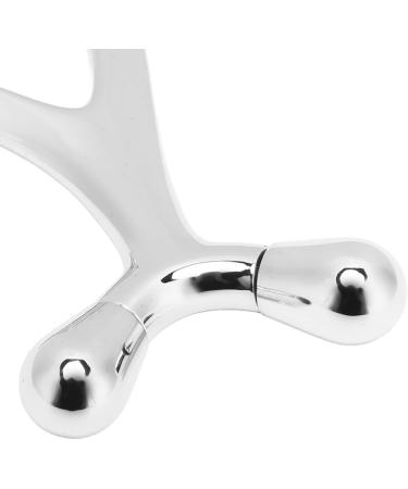 Portable Silver Face Massage Device - Gua Sha Spoon Tail Comfortable Manual Metal Massager for Relaxation & Skincare - Buy Online on GoSupps.com