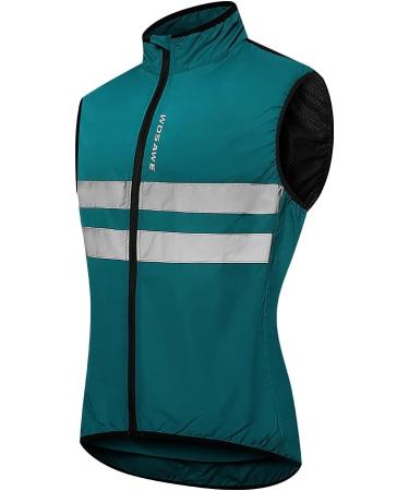 WOSAWE Men Women Reflective Cycling Vest - Windproof Breathable Sleeveless Jacket for Running - Navy XL - Buy Online on GoSupps.com