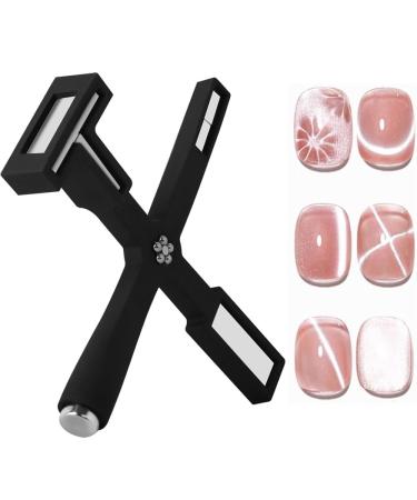 Nail magnet set multifunctional cross-cat eye magnet for nails with silicone protective shell magnetic nail polish magnet tab for nails cat eye nail design tools nail art accessories (black) - Buy Online on GoSupps.com