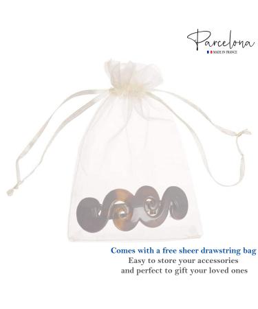 Parcelona French Swirl Medium Tortoise Shell Celluloid Hair Clip Barrette - 3 Inches - Buy Online on GoSupps.com