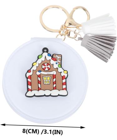 Beavorty 1Pc double mirror travel wallet keychain portable travel mirror Keychain Pendant Makeup Mirror Key Hanging Christmas Keychain carry white pu leather key chain White 8x8cm - Buy Online on GoSupps.com
