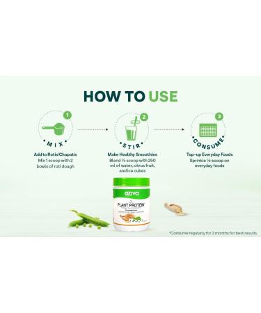 O-Zi-va Organic Plant Protein for Everyday Fitness | 30g Protein - Pea Isolate | Complete Plant Protein Powder | No Added Sugar Certified Clean & Vegan (Unflavoured 500g) - Buy Online on GoSupps.com