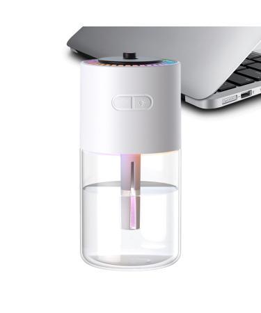 Tabletop Humidifier Mist Sprayer Travel Personal Humidifier | Two Spray Modes Personal Desktop Humidifier with Starry Projector Rechargeable Cool Mist Sprayer for Home Car Travel White