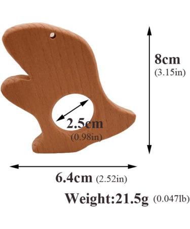 Wendysun 10pcs Cartoon Wood Teether Natural Animal Dinosaur Shape Baby Teething Toy - Buy Online on GoSupps.com