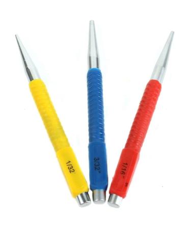Mr Gadget Solutions 3pc Color Coded Nail Punch Set 1/32'' 1/16'' 3/32'' 1.5/2/3mm Bright & Panel Pins - Buy Online on GoSupps.com