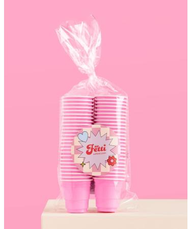 XO Fetti Pink Plastic Shot Glasses - 50 Pack 2 oz Disposable Cups for Bachelorette, Birthday, Baby Shower - Party Decorations and Favors - Buy Online on GoSupps.com