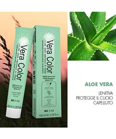 Vera Color - 7.1 Ash Blonde - Professional Permanent Hair Dye No Ammonia Cream Hair Colour with Plant Keratin Aloe Vera and Goji Berries - Total Coverage of Grey Hair - 100 ml - Buy Online on GoSupps.com
