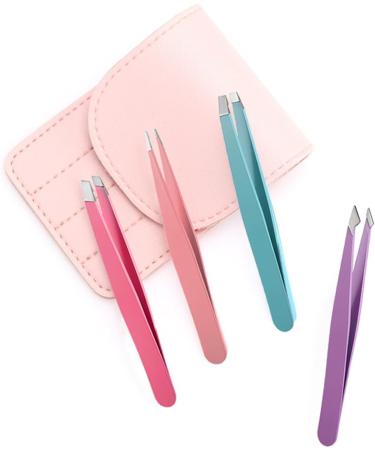 Eyebrow Tweezers Facial Hair Tweezers Stainless Steel Precision Eyebrow Tweezers for Ingrown Hair Removal Facial Hair Removal Eyebrow Trimming Tweezer Set 4 Pieces - Buy Online on GoSupps.com