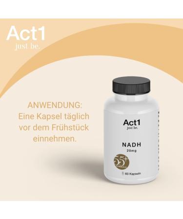 NADH Act 1 - Boost Energy & Concentration | Cell Regeneration Immune Support & Longevity | 55+ Formula - Buy Online on GoSupps.com