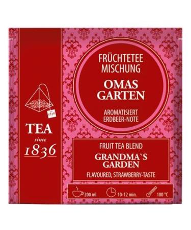 dethlefsen Fruit tea mixture Grandmas Garden StrawberryNote flavored 50 pyramid bags in a bag of 4 g
