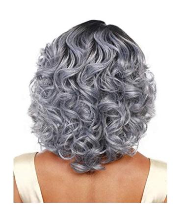 BigBigMe Short Curly Grey Lace Wig for Women - European & American Styling - Natural Look - Buy Online on GoSupps.com