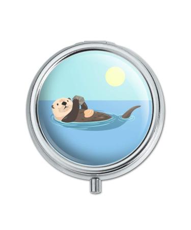 Sea Otter Eating Giant Clam Pill Case Trinket Gift Box