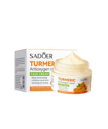 Turmeric Face Cream Anti-Aging Facial Cream Turmeric Face Cream with Vitamin C for Hydrating Firming Tightening Skin Natural Turmeric Face Repair Cream for Normal Dry Oily & Combination Skin
