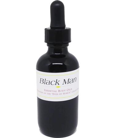 Black Man For Men Scented Body Oil Fragrance Glass Dropper Top - Black - 2 oz. - ID#38948 2 Fl Oz (Pack of 1)