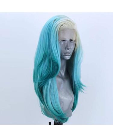 SHIYID Platinum Blonde Lace Front Wig - Blue Side Part Natural Long Waves | High Temperature Fiber Synthetic Hair - Buy Online on GoSupps.com