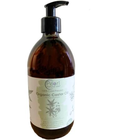 Cold Pressed Organic Pure Castor Oil 500 ml Glass Bottle with a Pump Vegan BP Grade Hexane Free Non-GMO - Buy Online on GoSupps.com