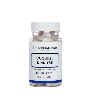 Roches Marines - Oyster Shell Dietary Supplement - Natural Calcium - Bone Capital - Bone Comfort - 100 Capsules - Developed in France