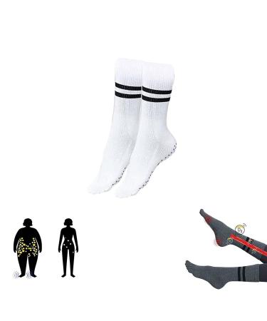 Healsox anti-edema compression socks Tourmaline Losing weight health socks tourmaline acupressure self-heating magnetic self-heating socks foot massage thermotherapeutic socks (white)