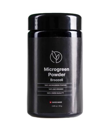 Broccoli Microgreen Powder Organic | Freeze-Dried for Freshness | Miron Violet Glass 0.88 OZ (25g) | Pure Raw Vegan & Gluten-Free | Small-Batch Plant-Based Powder from Switzerland