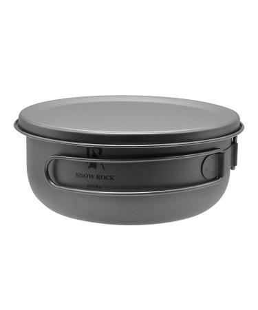 SNOW ROCK 800ML Titanium Camping Bowl with Lid Cover Folding Handle Titanium Dish Plate Pan Camping Cookware Portable for Backpacking Camping Hiking Travelling Style A 800ML