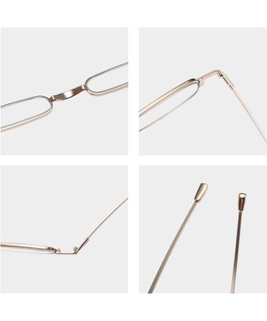 Viseng Ultrad nne Mini-Metall Reading Glasses - Anti Blue Light Compact & Portable Unisex with Case - Gold 3.5 Diopters - Buy Online on GoSupps.com