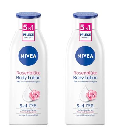 Nivea rose blossom body lotion lotion with rose blossom fragrance sensually nourishing body cream with 5in1 care formula and argan oil of natural origin (pack with 2) 400 ml (2 pack)