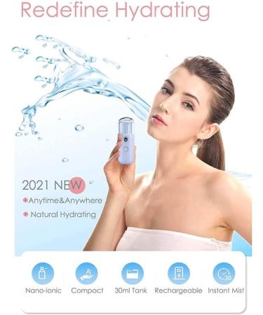 Face Mister 30ml Mini Water Mister for Face Mister Spray Bottle USB Rechargeable Handy Mist Sprayer for Moisturizing Hydrating Blue Water Mister for Face - Buy Online on GoSupps.com