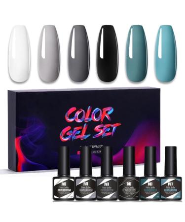 Nail Polish Gel 6Pcs/Set x8.5ml Soak Off Gel UV LED Semi Permanent Varnish for Nail Art 100Colors for Base Top Coat Gifts - (Color: STE16)