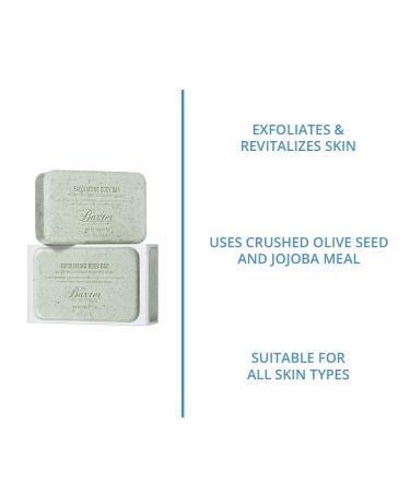 Baxter of California Exfoliating Body Bar Soap for Men | Cedarwood & Oak Moss | 7 oz | For All Skin Types | Buffs Dry Skin & Boosts Cell Renewal - Buy Online on GoSupps.com
